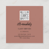 メイドハウスクリーニングオフィスサービスQRコードバラ スクエア名刺 (裏面)