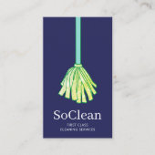 メイドハウスクリーニングサービスグリーングリッターモップ 名刺 (正面)