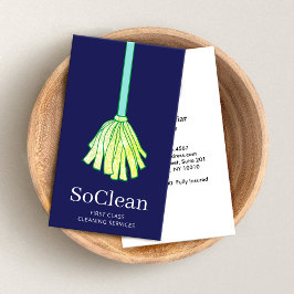 メイドハウスクリーニングサービスグリーングリッターモップ 名刺