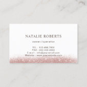 メイドハウスクリーニングサービスシックバラ金ゴールドグリッター 名刺 (裏面)