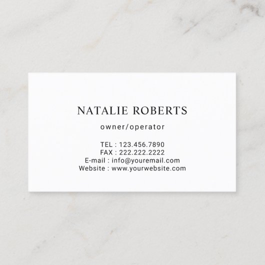 メイドハウスクリーニングサービスパステルティール（緑がかった色） 名刺 (裏面)