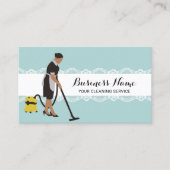 メイドハウスクリーニングサービスパステルティール（緑がかった色） 名刺 (正面)