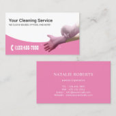 メイドハウスクリーニングサービスピンク 名刺 (正面/裏面)