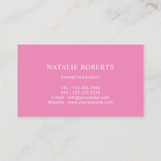 メイドハウスクリーニングサービスピンク 名刺 (裏面)