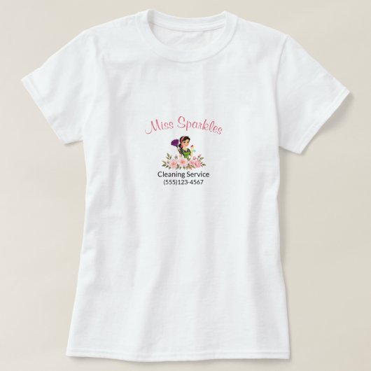 メイドハウスクリーニングサービスフローラメイドビジネス Tシャツ (デザイン正面)