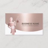 メイドハウスクリーニングサービスモダンバラ金ゴールド 名刺 (正面)