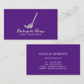 メイドハウスクリーニングサービスモップロゴパープル 名刺 (正面/裏面)