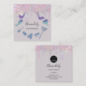 メイドハウスクリーニングサービスロゴグラデーションパープル スクエア名刺 (正面/裏面)