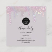 メイドハウスクリーニングサービスロゴグラデーションパープル スクエア名刺 (裏面)