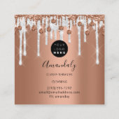 メイドハウスクリーニングサービスロゴグレードリップティール(緑がかった色) スクエア名刺 (裏面)