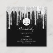 メイドハウスクリーニングサービスロゴグレードリップブラック スクエア名刺 (裏面)