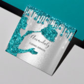 メイドハウスクリーニングサービスロゴシルバーダイヤモンド スクエア名刺