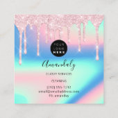 メイドハウスクリーニングサービスロゴドライグラデーションプ スクエア名刺 (裏面)