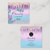 メイドハウスクリーニングサービスロゴドライグラデーションプ スクエア名刺 (正面/裏面)