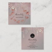 メイドハウスクリーニングサービスロゴバラドリップグラデーション スクエア名刺 (正面/裏面)