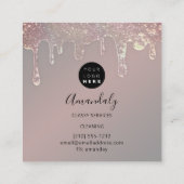 メイドハウスクリーニングサービスロゴバラドリップグラデーション スクエア名刺 (裏面)