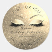 メイドバイグリッターまばたき美しいグラデーション金ゴールドメイク ラウンドシール (正面)
