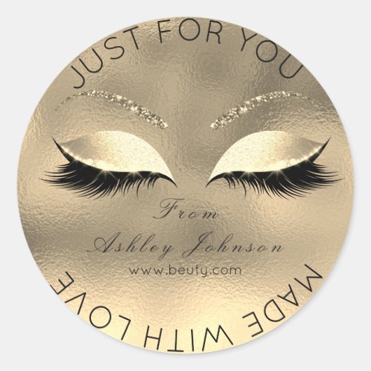 メイドバイグリッターまばたき美しいグリッター金ゴールドメイク ラウンドシール (正面)