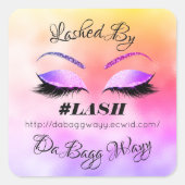 メイドバイグリッターまばたき美しいバラメイクアップグラデーション スクエアシール (正面)