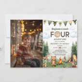 メイドフォーアドベンチャーキャンプ4thバースデーフォト 招待状 (正面)