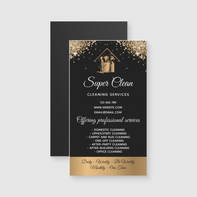 メイドモダンクリーニングハウスきらめく金ゴールドグリッター (正面/裏面)