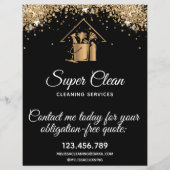 メイドモダンクリーニングハウスきらめく金ゴールドグリッター チラシ (裏面)