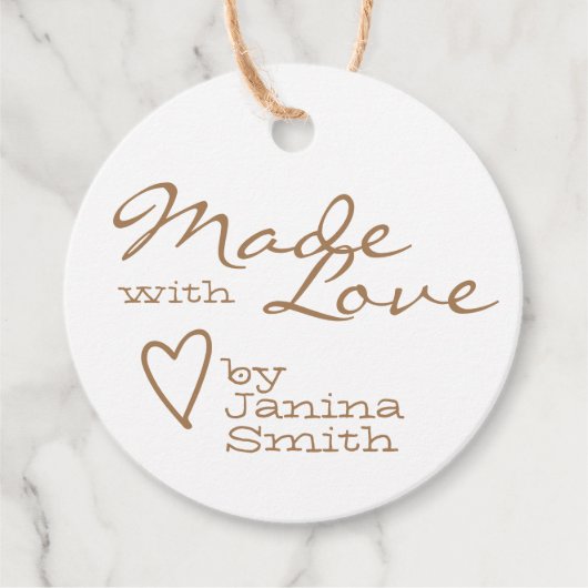 メイドラブハートシンボルクラフト紙ロゴテンプレート フェイバータグ (正面)