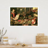 メイド付きキッチンインテリア ポスター (キッチン)