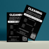 メイド価格の清掃サービススキャンして接続 黒 チラシ