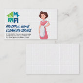 メイド姿の女性 | アイコンのクリーニング 名刺 (正面/裏面)