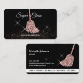 メイド掃除用ハウスきらめくバラ金ゴールドモップブシン 名刺 (正面/裏面)