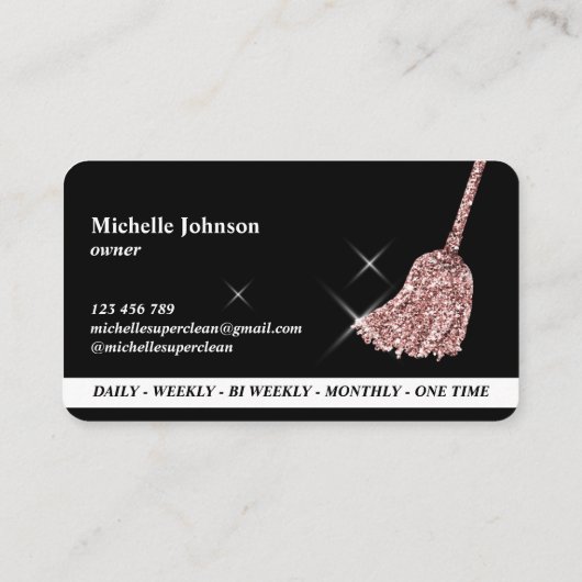 メイド掃除用ハウスきらめくバラ金ゴールドモップブシン 名刺 (裏面)