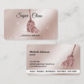 メイド掃除用ハウスきらめくバラ金ゴールドモップ 名刺 (正面/裏面)