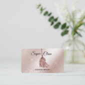 メイド掃除用ハウスきらめくバラ金ゴールドモップ 名刺 (スタンド正面)