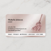 メイド掃除用ハウスきらめくバラ金ゴールドモップ 名刺 (裏面)