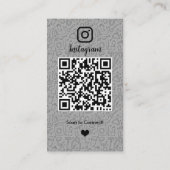 メイド掃除Instagramグレー家事QRコード 名刺 (裏面)