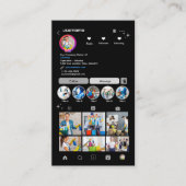 メイド掃除Instagramグレー家事QRコード 名刺 (正面)