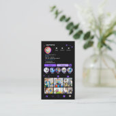 メイド掃除Instagramパープル | ハウスキーピングQR 名刺 (スタンド正面)