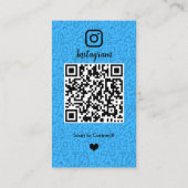 メイド掃除InstagramブルーハウスキーピングQRコード 名刺 (裏面)