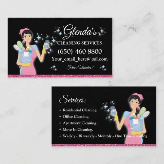 メイド清掃サービスの名刺 名刺 (正面/裏面)