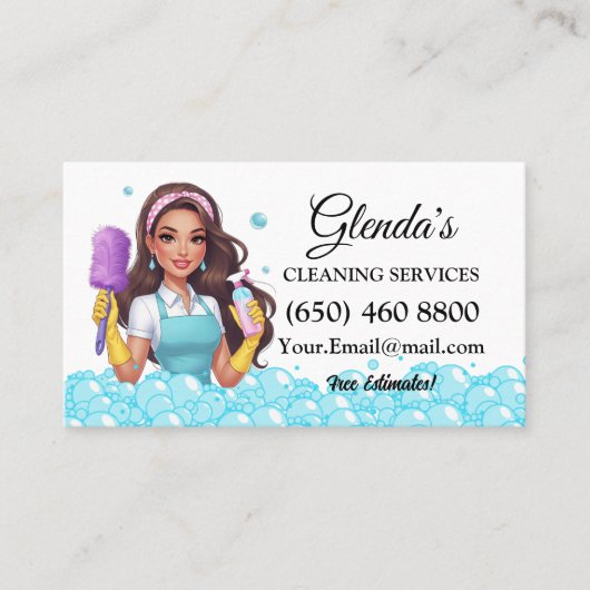メイド清掃サービスの名刺 名刺 (正面)