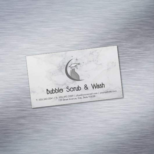 メイド清掃サービス | スプレーボトルのロゴ マグネット名刺 (インサイチュ)