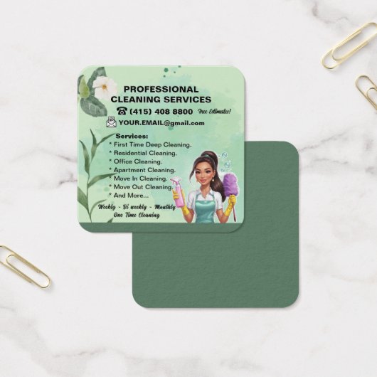 メイド清掃レディービジネスカードハウスクリーニング (オフィス)