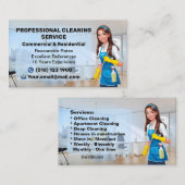 メイド清掃レディービジネスカードハウスクリーニング 名刺 (正面/裏面)