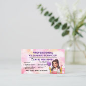 メイド清掃レディービジネスカードハウスクリーニング 名刺 (スタンド正面)