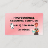 メイド清掃レディービジネスカードハウスクリーニング 名刺 (裏面)