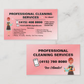 メイド清掃レディービジネスカードハウスクリーニング 名刺 (正面/裏面)