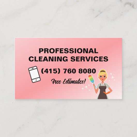 メイド清掃レディービジネスカードハウスクリーニング 名刺 (裏面)
