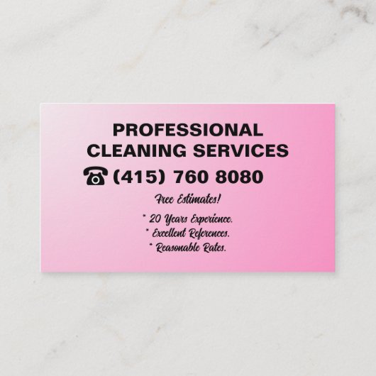 メイド清掃レディービジネスカードハウスクリーニング 名刺 (裏面)