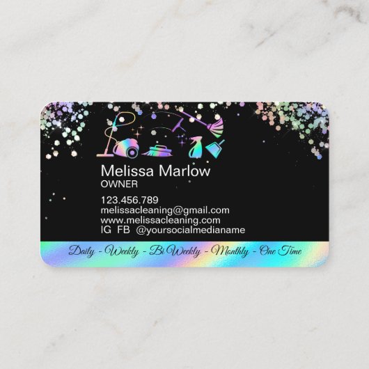 メイド清掃住宅ホログラフィーきらめく事業 名刺 (裏面)
